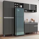 Ver imagem 2 de Cozinha Completa Modulada Vanessa 5 Peças Cinza Fosco AJL Móveis