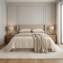 Ver imagem 2 de Cabeceira Estofada 2,23m King Pier para Quarto de Casal Linha Premium Bege