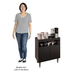 Balcão Aparador Buffet Cantinho do Café 71cm Lice M24 Preto - Mpozenato - 5 Balcão Aparador Buffet Cantinho do Café 71cm Lice M24 Preto - Mpozenato - 5