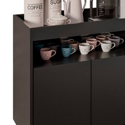 Balcão Aparador Buffet Cantinho do Café 71cm Lice M24 Preto - Mpozenato - 6 Balcão Aparador Buffet Cantinho do Café 71cm Lice M24 Preto - Mpozenato - 6