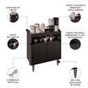 Ver imagem 3 de Balcão Aparador Buffet Cantinho do Café 71cm Lice M24 Preto - Mpozenato