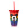 Copo com Canudo Mickey Arco-íris 450ml Disney - 1