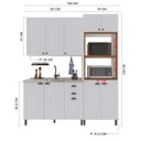 Ver imagem 3 de Conjunto Cozinha Modulada 3 Peças 100% MDF Bari Branco