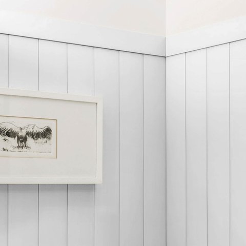 Revestimento de Parede Shiplap Ripado Vinilico 125x100cm:white