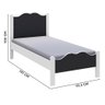 Cama Solteiro Moderna Branco Grafite Rafaela Valen Móveis com Colchão Probel D20 - 4
