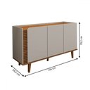 Ver imagem 4 de Balcão Buffet Elegance Ripado 3 Portas Cinamomo/off White - Panorama Móveis