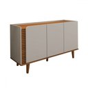 Ver imagem 3 de Balcão Buffet Elegance Ripado 3 Portas Cinamomo/off White - Panorama Móveis
