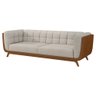 Sofá 3 Lugares 240cm Coin Pu Caramelo | Linho Off White - Sallar Home - 6