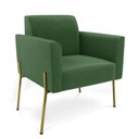 Ver imagem 1 de Poltrona Pé de Ferro Dourado Decorativa Marisa Suede Verde D03 - D'Rossi