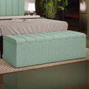 Ver imagem 1 de Calçadeira Recamier Baú para Cama de Casal King Dália 195x50 cm W01 Linho Verde Menta - Lyam Decor