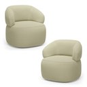 Ver imagem 1 de Kit 02 Poltronas Orgânicas Giratória Living Glee Linho Bege - Desk Design