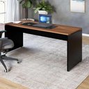 Ver imagem 1 de Mesa Escritório Escrivaninha 180cm X 70cm Pés Painel F5 Cor:nogal com Preto