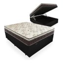 Ver imagem 2 de Cama Box Baú Casal Conforto Sintético Preto + Colchão Casal Conforto Espuma D33 Com EPS 20x138x188