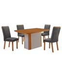 Ver imagem 2 de Mesa de Jantar Isadora 120cm Tampo MDF Laminado Canto Copo com 4 Cadeiras Lisa