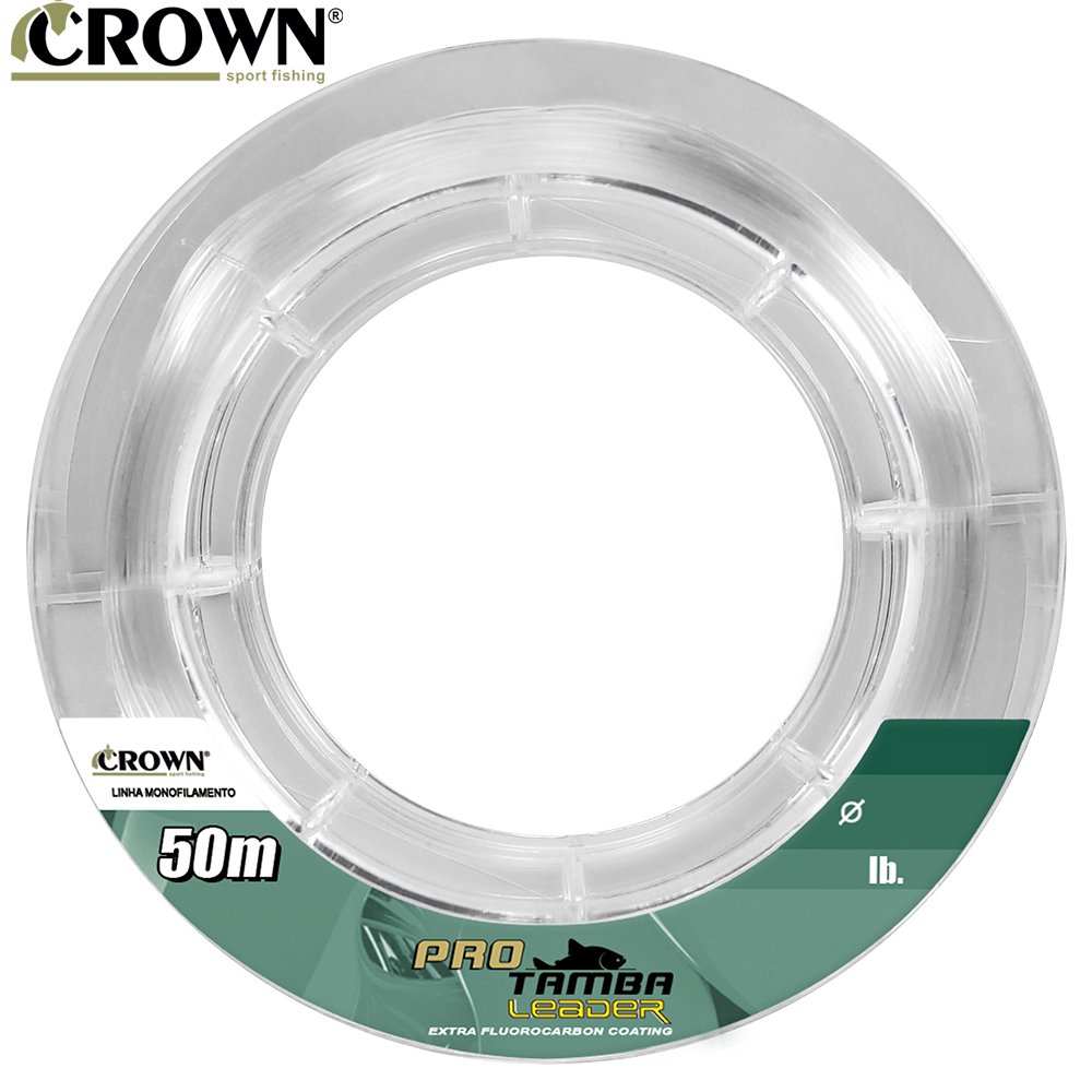 Linha Leader Crown Pro Tamba Fluorcarbon 50m - 35lb - 0,52mm - 2