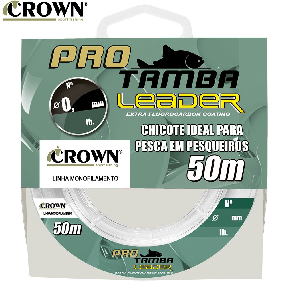 Linha Leader Crown Pro Tamba Fluorcarbon 50m - 35lb - 0,52mm