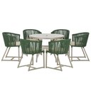 Ver imagem 1 de Mesa e 6 Cadeiras de Jantar Noronha Fendi E7 Trama Original Verde
