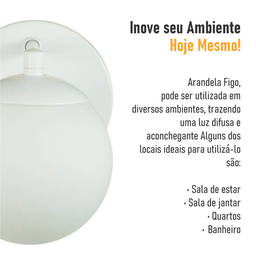 Arandela Figo Branco Globo Esfera de Vidro Branco - 7