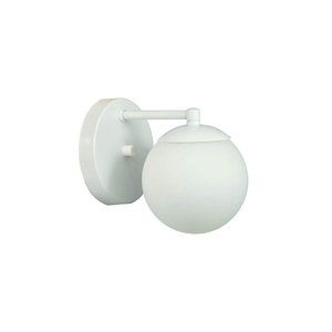 Arandela Figo Branco Globo Esfera de Vidro Branco