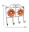 Ver imagem 2 de Cabide Rustico de Parede para Bolsas e Roupas Artesanal de Ferro com Flores Libertas Rosas Artesanat