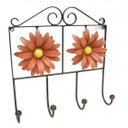Ver imagem 1 de Cabide Rustico de Parede para Bolsas e Roupas Artesanal de Ferro com Flores Libertas Rosas Artesanat
