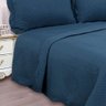 Colcha Cobre Leito Casal Roupa De Cama Kit 3 Pçs Dupla Face - Azul-marinho - 3