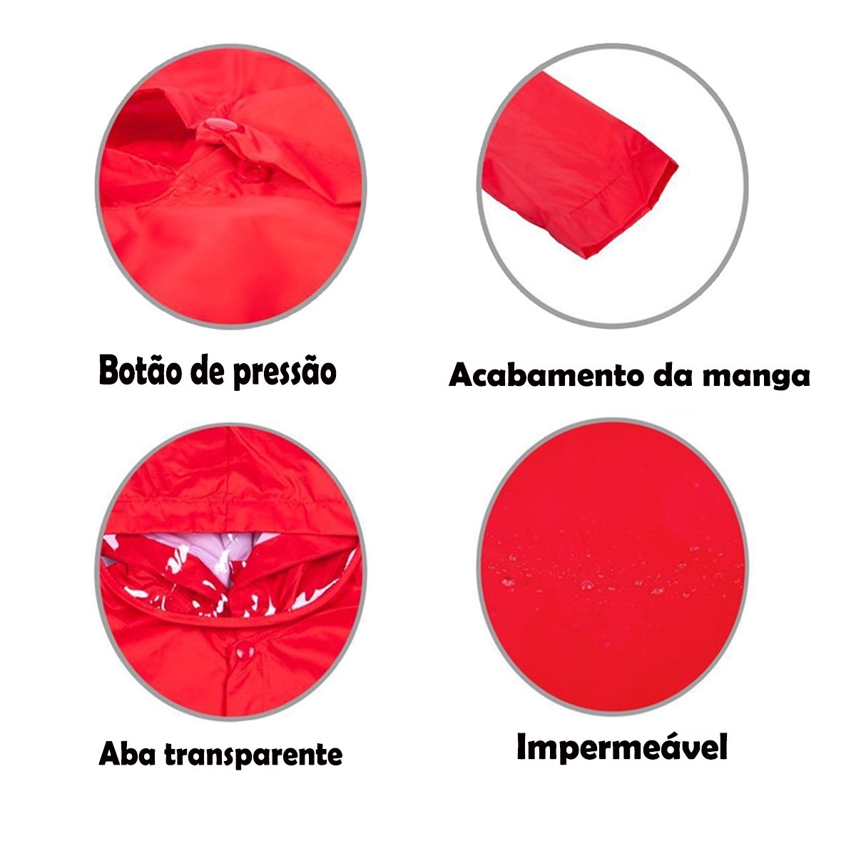 CAPA DE CHUVA INFANTIL DINOSSAURO - Vermelho - XXG - 5
