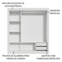 Ver imagem 5 de Guarda-Roupa Casal Madesa Lyon 3 Portas de Correr de Espelho 2 Gavetas Branco Cor:Branco