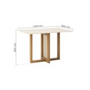 Ver imagem 3 de Mesa de Jantar 4 Lugares 120cm Tampo MDF Canto Reto Natalí