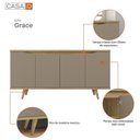 Ver imagem 6 de Buffet para Sala de Jantar 4 Portas Grace Marrom/Fendi/Hannover
