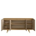 Ver imagem 4 de Buffet para Sala de Jantar 4 Portas Grace Marrom/Fendi/Hannover