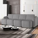 Ver imagem 7 de Sofá Cama para Sala de Estar 5 Lugares 436cm Montserrat K01 Bouclê Cinza - Lyam Decor