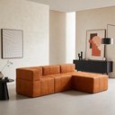 Ver imagem 3 de Sofá Modular Euro 4 Lugares Reclinável Caramelo Couro Sintético Bom Pastor