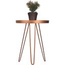 Ver imagem 1 de Mesa Lateral Cobre em Ferro com Tampo em Vidro