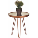 Ver imagem 2 de Mesa Lateral Cobre em Ferro com Tampo em Vidro