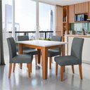 Ver imagem 2 de Conjunto Sala de Jantar Mesa Miami 1,20m 4 Cadeiras Trieste Dobuê