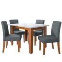 Ver imagem 1 de Conjunto Sala de Jantar Mesa Miami 1,20m 4 Cadeiras Trieste Dobuê