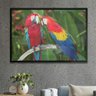 Quadro Decorativo Araras Vermelhas Azul e Amarelo no Galho-24x34Cm - 1