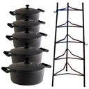 Ver imagem 1 de Jogo Caçarola Silicone Preto T/f 16 Ao 24cm e Paneleiro