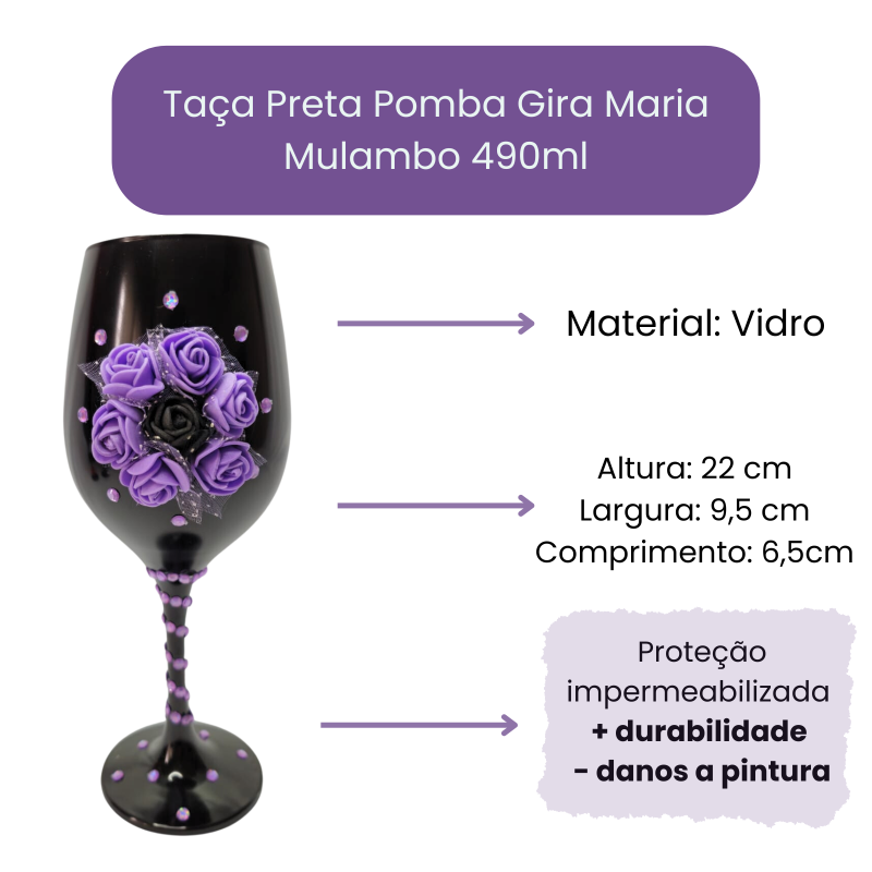 Taça Preta Pomba Gira Maria Mulambo - 5