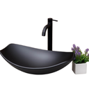 Ver imagem 1 de Cuba Pia de Vidro para Banheiros e Lavabos Chanfrada 47cm:preto