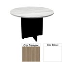 Ver imagem 1 de Mesa de Reunião Redonda 110x110cm Pé Painel Pe25 em MDP Noce Naturalle e Base Branca