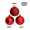Ver imagem 6 de Kit 24 Bolas de Natal Dourada e 24 Bolas Vermelha Mista Fosca, Lisa e Glitter 5cm - Master Christmas