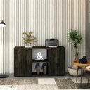 Ver imagem 4 de Armário Baixo com 02 Portas e Nicho 75x135x42cm Wlab135 Carvalho Dark Branco