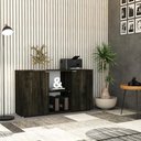 Ver imagem 2 de Armário Baixo com 02 Portas e Nicho 75x135x42cm Wlab135 Carvalho Dark Branco