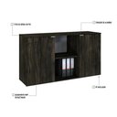 Ver imagem 3 de Armário Baixo com 02 Portas e Nicho 75x135x42cm Wlab135 Carvalho Dark Branco