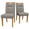 Conjunto Com 2 Cadeiras Estofadas Lectus Cor Ype Linho Cinza Claro New Ceval 13040-322 - YPE/LN02 - 1