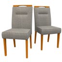 Ver imagem 1 de Conjunto Com 2 Cadeiras Estofadas Lectus Cor Ype Linho Cinza Claro New Ceval 13040-322 - YPE/LN02