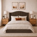 Ver imagem 1 de Cabeceira para Cama Box Estofada Zoe Decorativa Moderna Curva Organica Minimalista Casal 140 cm Padr