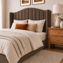 Ver imagem 4 de Cabeceira para Cama Box Estofada Zoe Decorativa Moderna Curva Organica Minimalista Casal 140 cm Padr